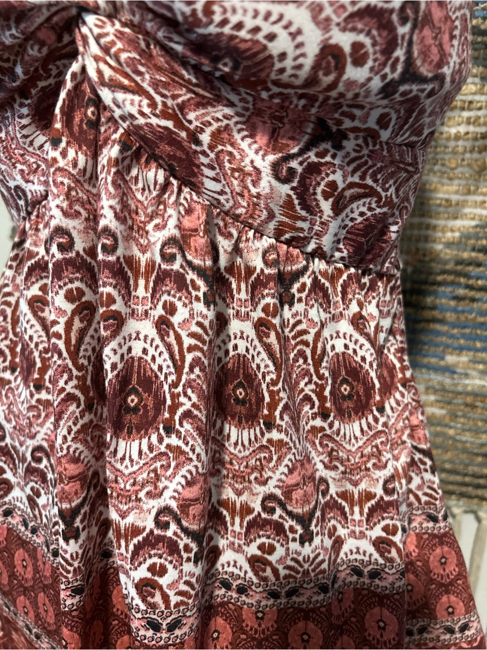 Blue Sol Bohemian Paisley Tie-Front Tank - Picture 4 of 10